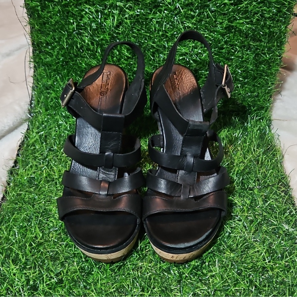 Timberland Black Cork Platform Sandals View 3